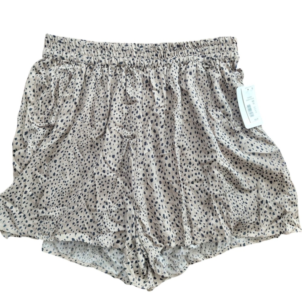 PJ SALVAGE Cheetah Print Elastic Waist Lounge Shorts Pajama Bottoms Plus Size 1X - Picture 2 of 5